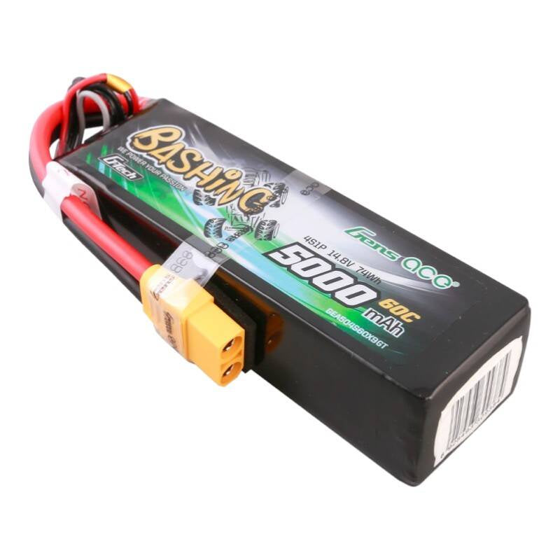 Gens ace G-Tech 5000mAh 14,8V 4S1P 60C Lipo Batteri Pack med XT90 Plug-Bashing Series