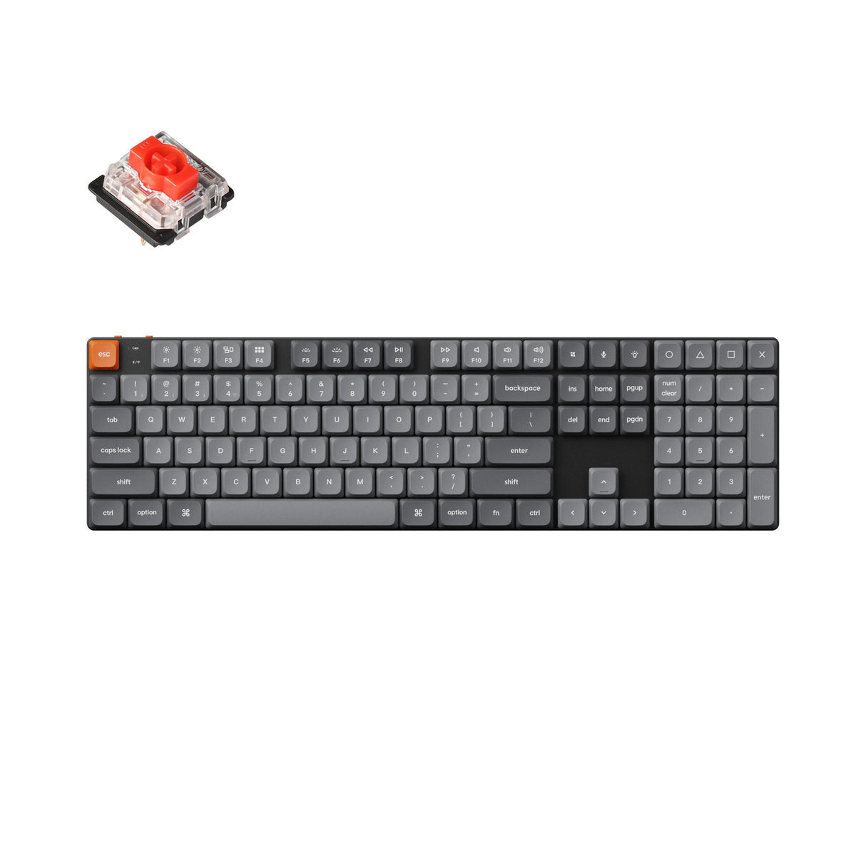 Keychron K5 Max tastatur Universel USB + RF Wireless + Bluetooth Sort, Grå
