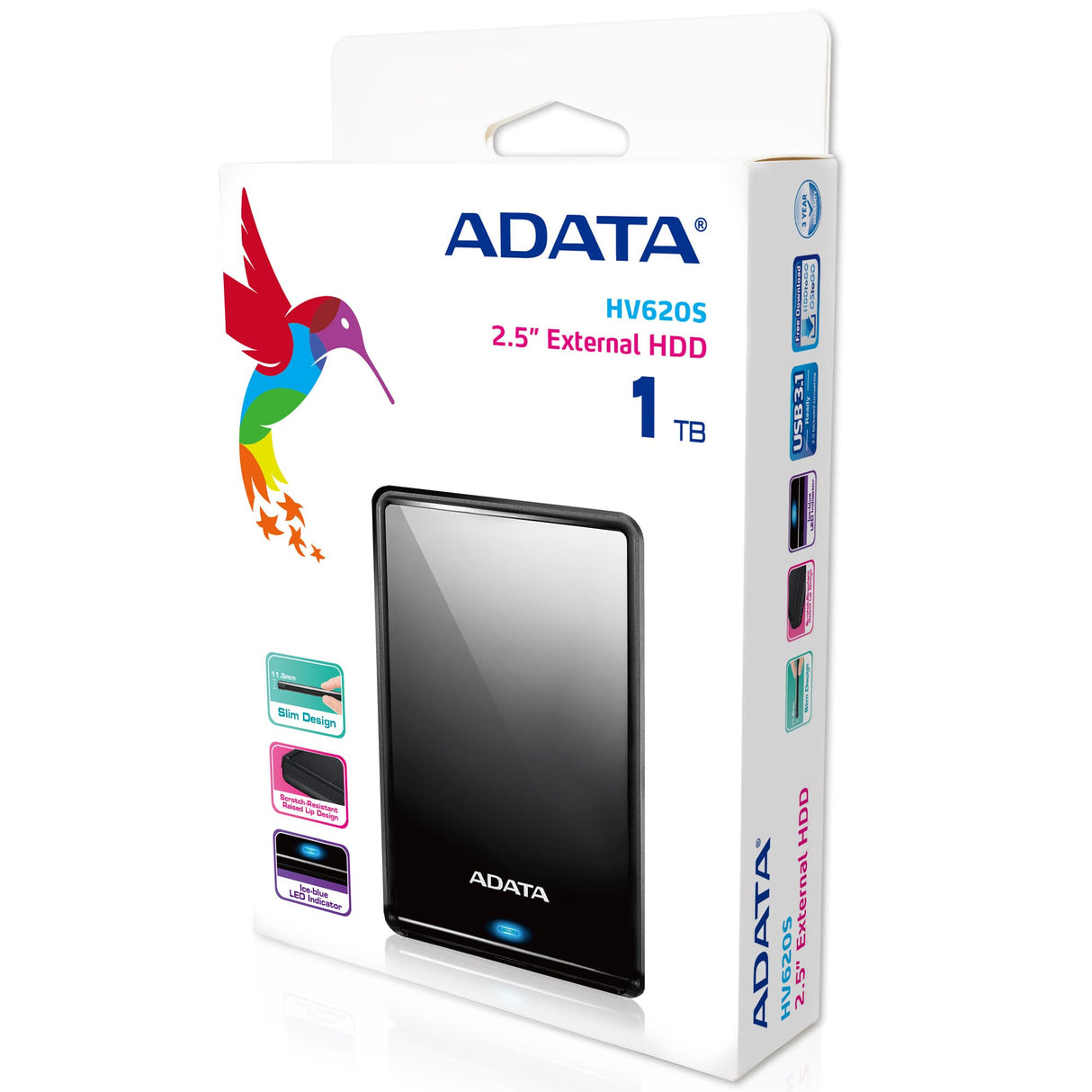 ADATA HV620S ekstern harddisk 1 TB 2.5" Micro-USB B 3.2 Gen 1 (3.1 Gen 1) Sort