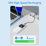 Vention Powerbank, ventiliacija, FHKW0, 10000 mAh, mikro USB, USB-C, 2xUSB-A, Hvid