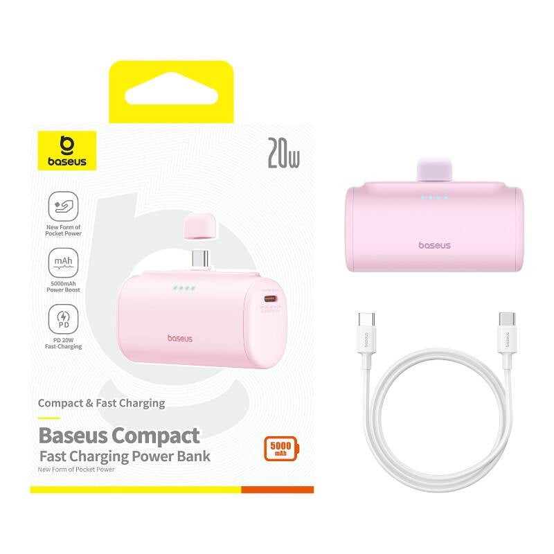 Powerbank Baseus Compact USB-C 5000mAh, 20W (rosa)