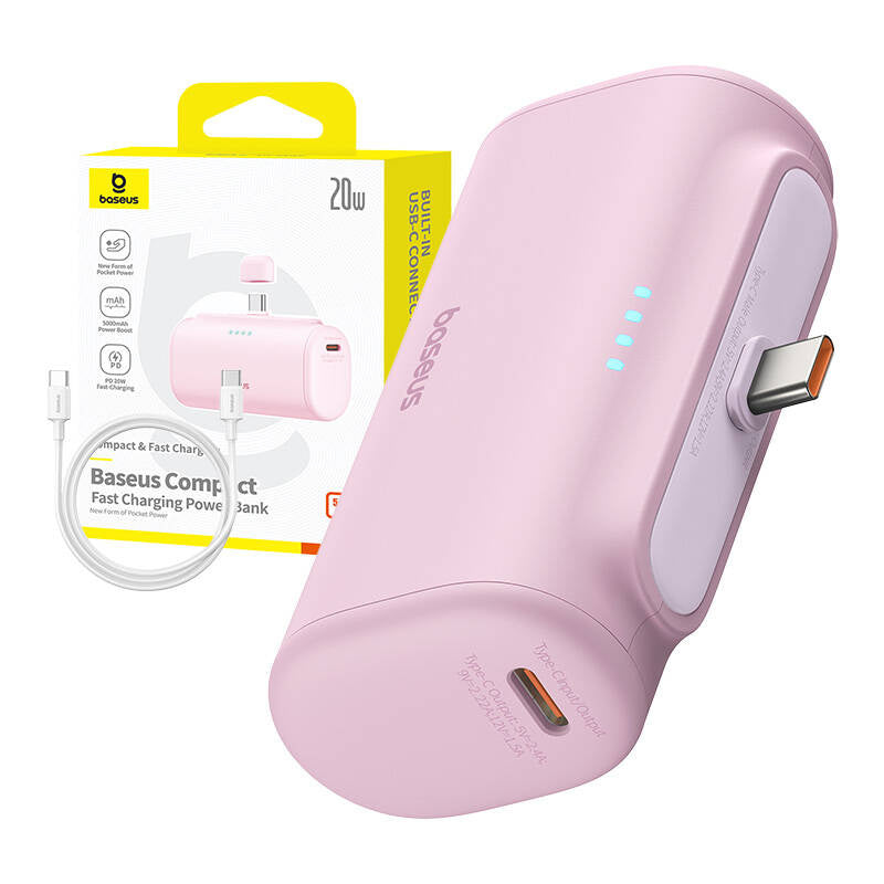 Powerbank Baseus Compact USB-C 5000mAh, 20W (rosa)