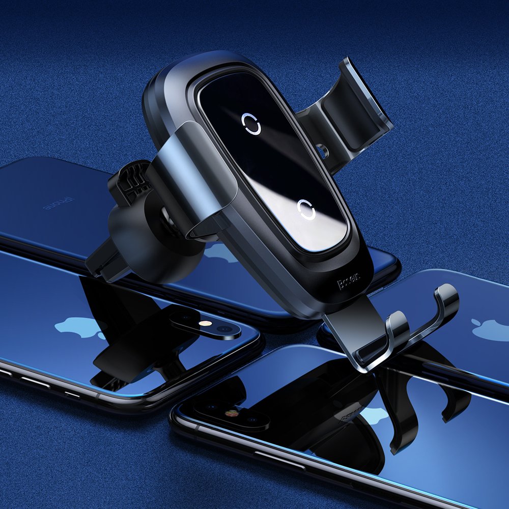 Baseus Metal Gravity Wireless Charger Car Mount Phone Bracket Air Vent Holder Qi Charger black (WXYL-B0A)