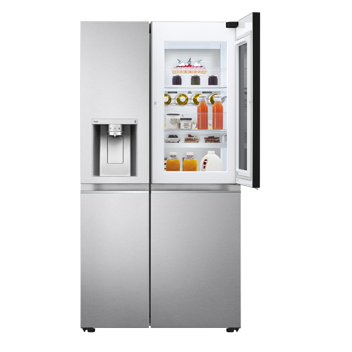 LG InstaView GSXV90BSAE side-by-side køle-fryseskab Fritstående 635 L Rustfrit stål
