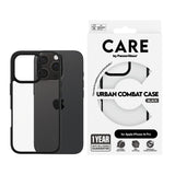 PanzerGlass CARE™ by ® Urban Combat Case Transparent m. Sort Ramme iPhone 16 Pro
