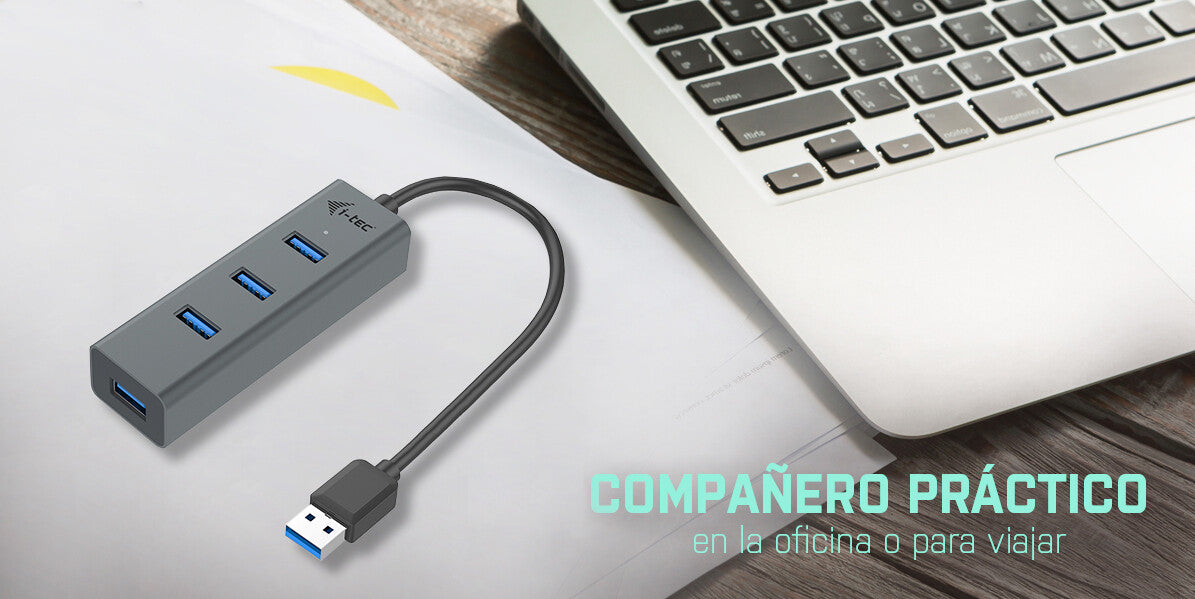 i-tec Metal U3HUBMETAL403 interface hub USB 3.2 Gen 1 (3.1 Gen 1) Type-A 5000 Mbit/s Grå