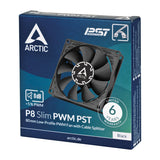 ARCTIC P8 Slim PWM PST Computerkabinet Ventilator 8 cm Sort 1 stk