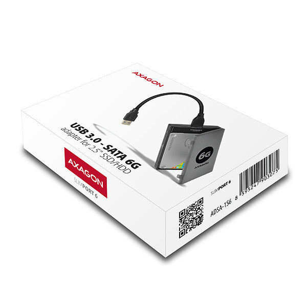Axagon ADSA-1S6 drevkabinet HDD/SSD kabinet Sort 2.5"