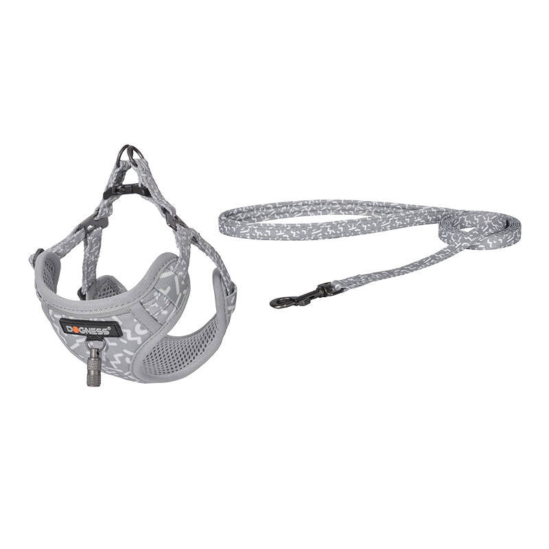 Dogs walking set leash 1,5m+ hundesko (lysgrå)