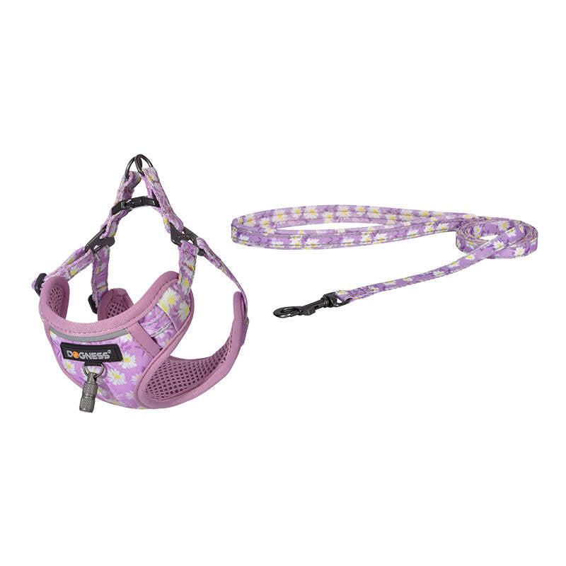 Dogs walking set leash 1,5m+forpligtelse til hunde (rosa)