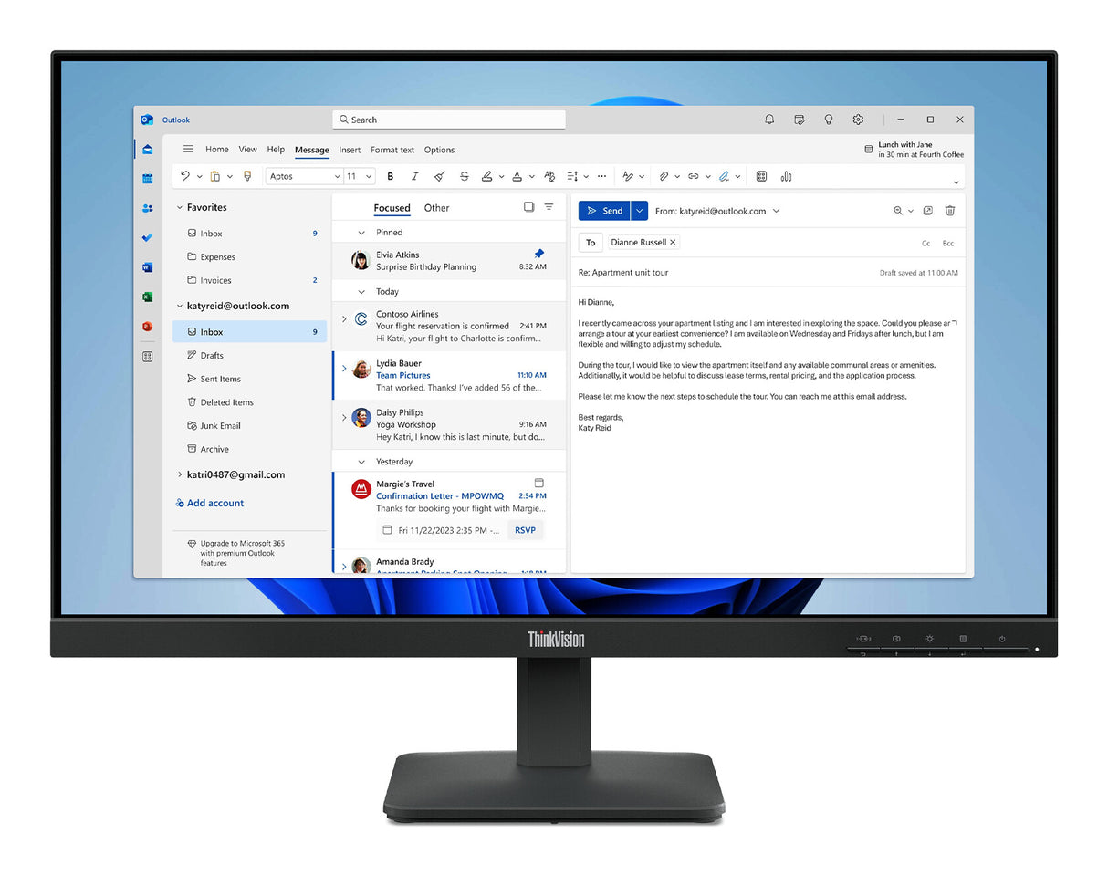 Lenovo ThinkVision S24-4e computerskærm 60,5 cm (23.8") 1920 x 1080 pixel Fuld HD LED Sort