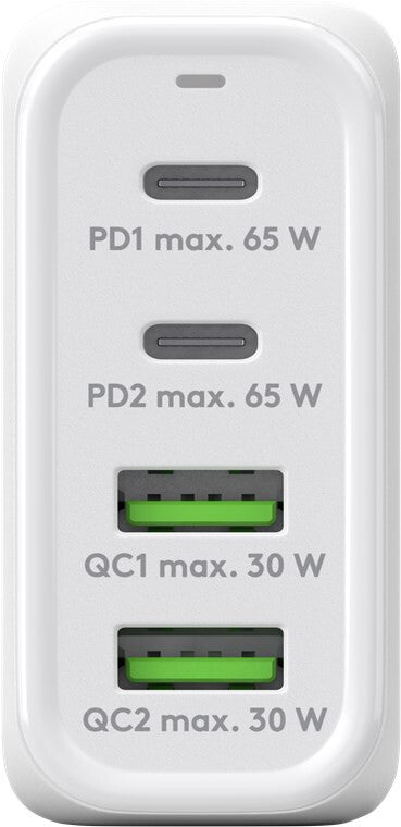 Goobay 4-ports USB GaN Oplader 65W PD Hvid
