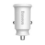 Baseus Grain Car Charger CCALL-ML02 mini oplader 2x USB-A 3.1A - hvid