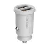 Baseus Grain Car Charger CCALL-ML02 mini oplader 2x USB-A 3.1A - hvid