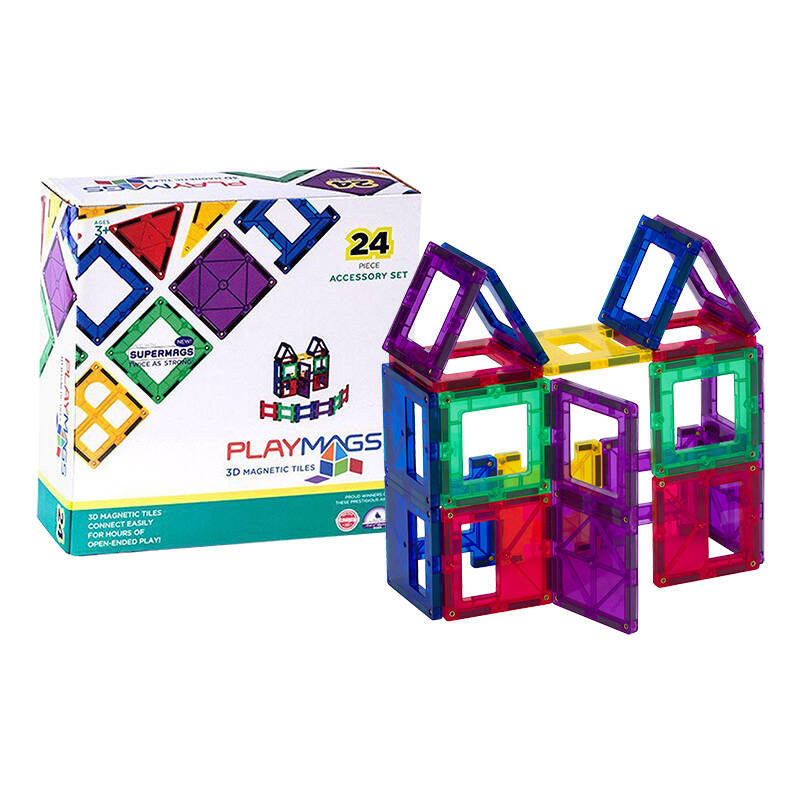 Magnetiske fliser 3D Playmags 162 - 24 stykker sæt