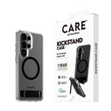 CARE by PanzerGlass Urban Explorer Case Transparent w. Black Kickstand & Qi Samsung Galaxy S26