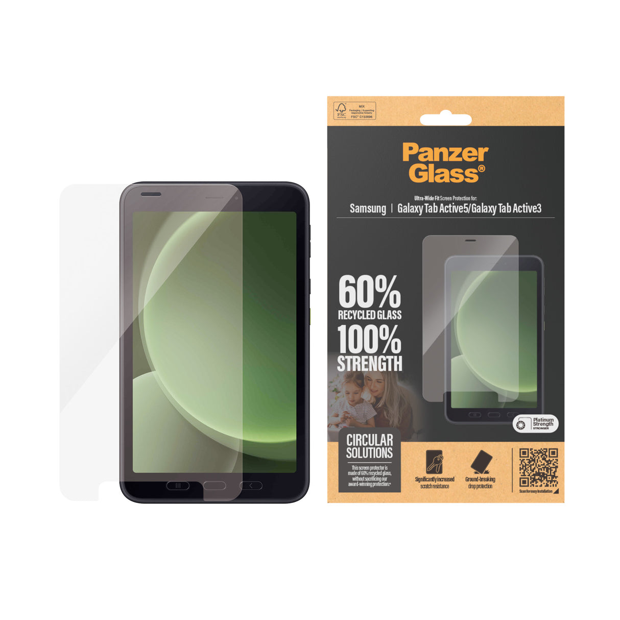 PanzerGlass ® Skærmbeskyttelse Samsung Galaxy Tab Active5 5G | Active3 | Ultra-Wide Fit