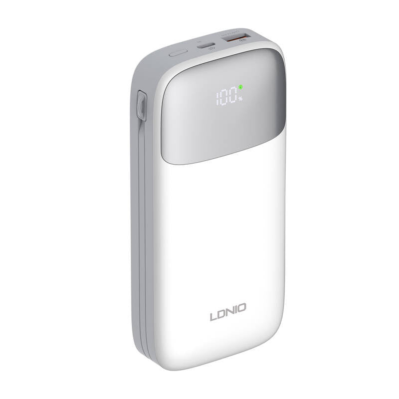 Powerbank LDNIO PQ20 22.5W 20000mAh USB-C, lyn (biały)