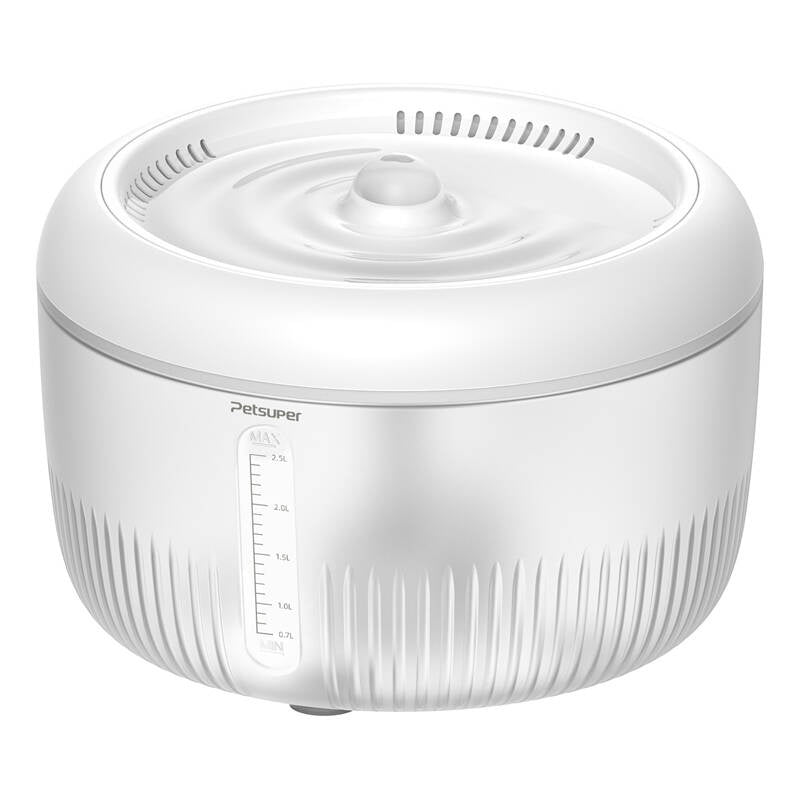 Petsuper PW02 2.5L smart hund- og kattefontæne/drikbeholder (hvid)
