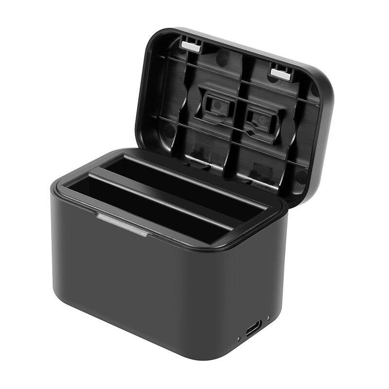 Opladningskasse til batterier og hukommelseskort PULUZ til Insta360 X4 (sort)