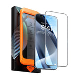 Hærdet glas til iPhone 15 Torras Install Master