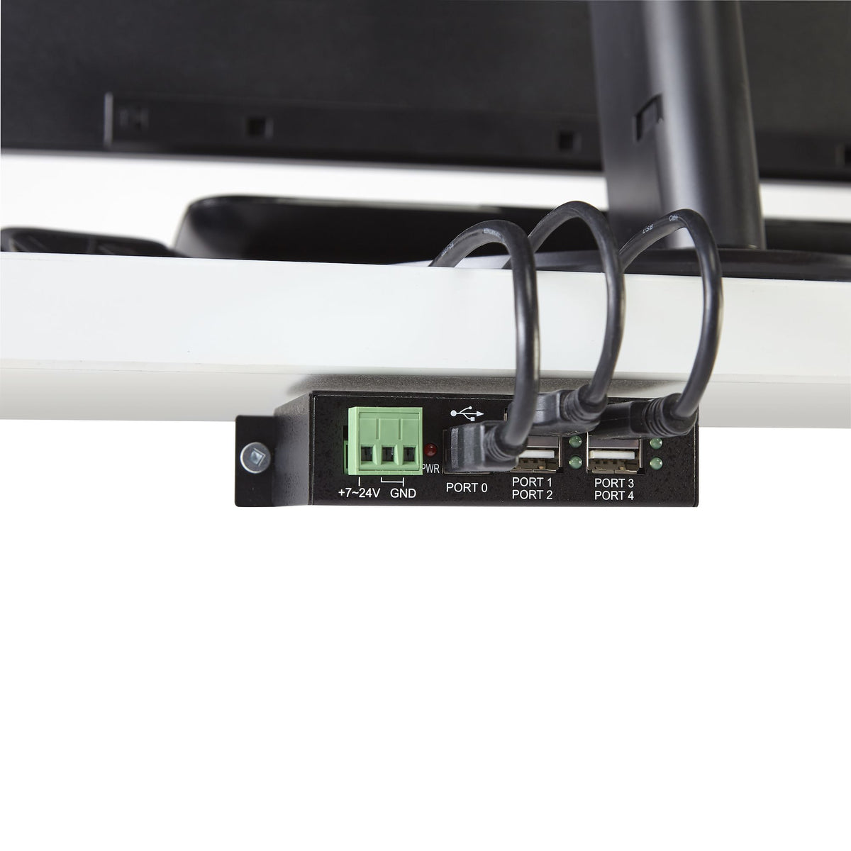 StarTech.com Rackmount USB 2.0 Hub - 4 Port Rugged Industrial USB 2.0 Hub Sort