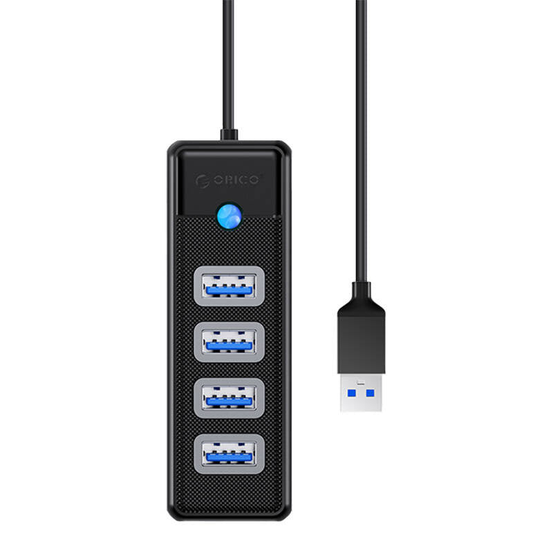 Orico Hub USB til 4x USB 3.0, 5 Gbps, 0.15m (Sort)