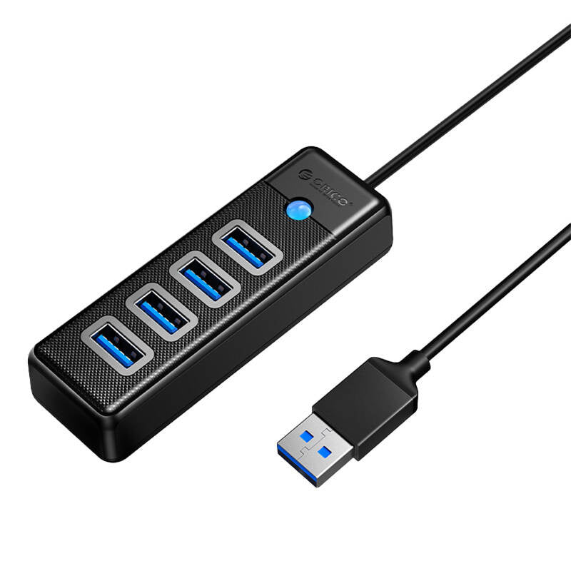 Orico Hub USB til 4x USB 3.0, 5 Gbps, 0.15m (Sort)
