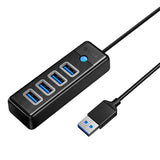Orico Hub USB til 4x USB 3.0, 5 Gbps, 0.15m (Sort)