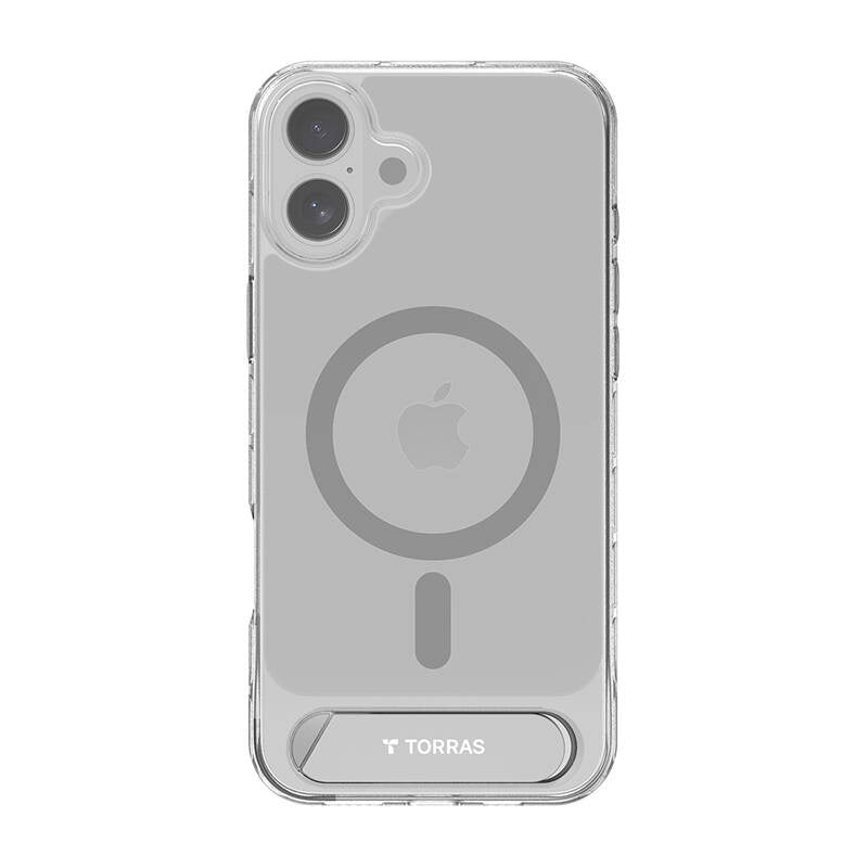 Torras Pstand Series Case til iPhone 16 Plus (gennemsigtig)