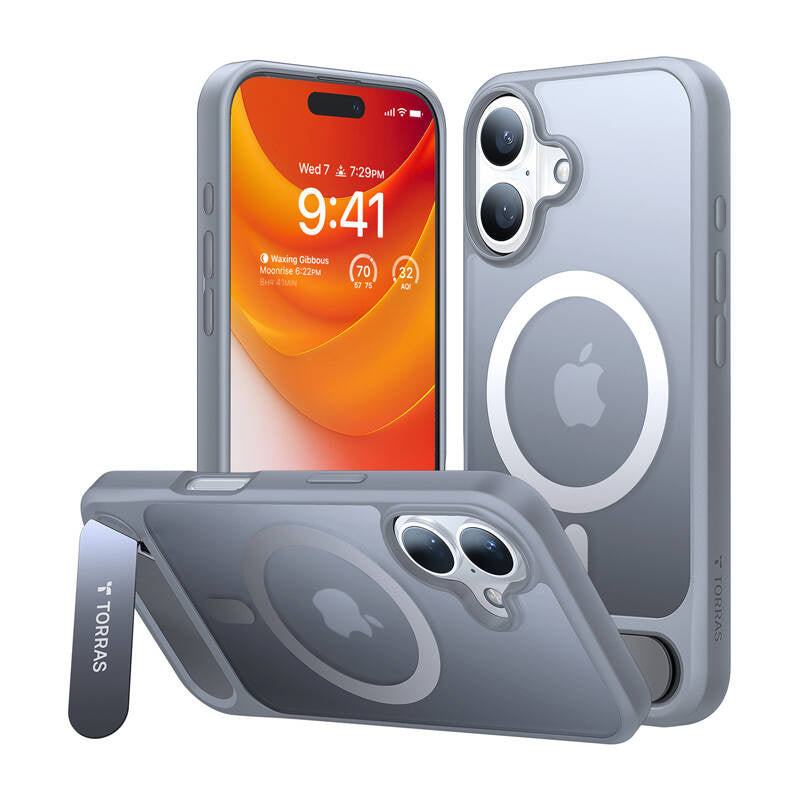 Etui Torras Pstand Series til iPhone 16 Plus (Titan grå)