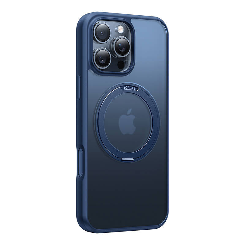 Torras Ostand Pro Case til iPhone 16 Pro (blå)