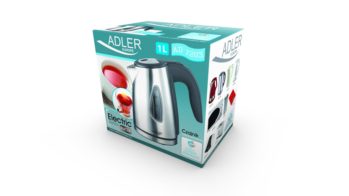 Adler AD1203 elkedel 1 L 1500 W Sølv