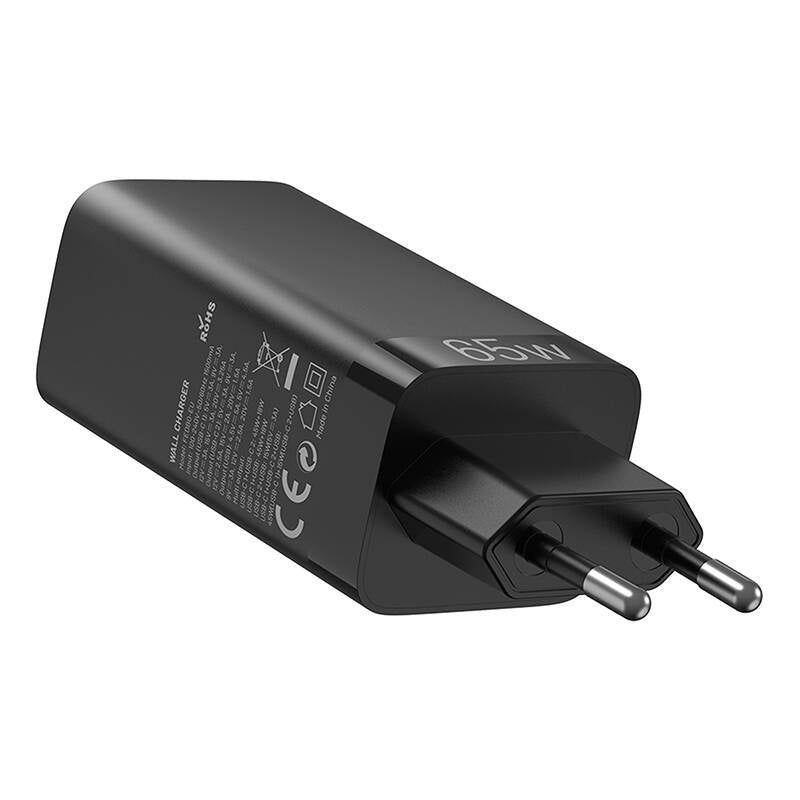 Vention FEDB0-EU 2xUSB-C 1xUSB-A 65W/30W/30W GaN netværksoplader (sort)
