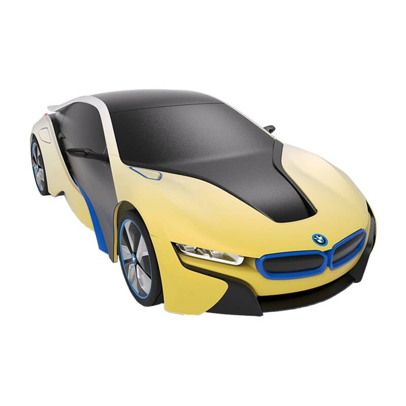 RASTAR R/C 1:24 BMW i8 fjernstyret bil- UV-følsom (hvid og gul)