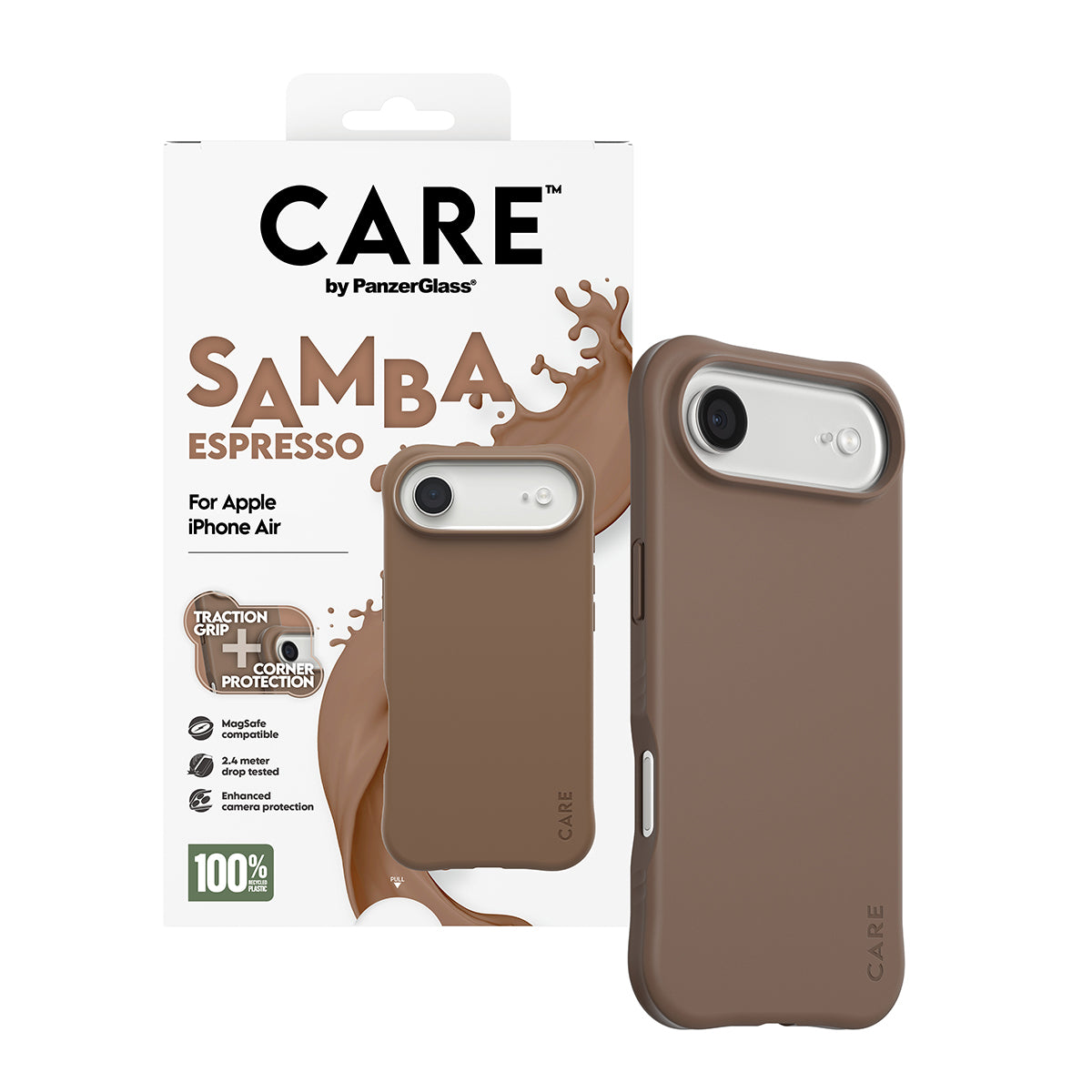 PanzerGlass CARE by ® Fashionable Case Samba Espresso m. MagSafe iPhone Air