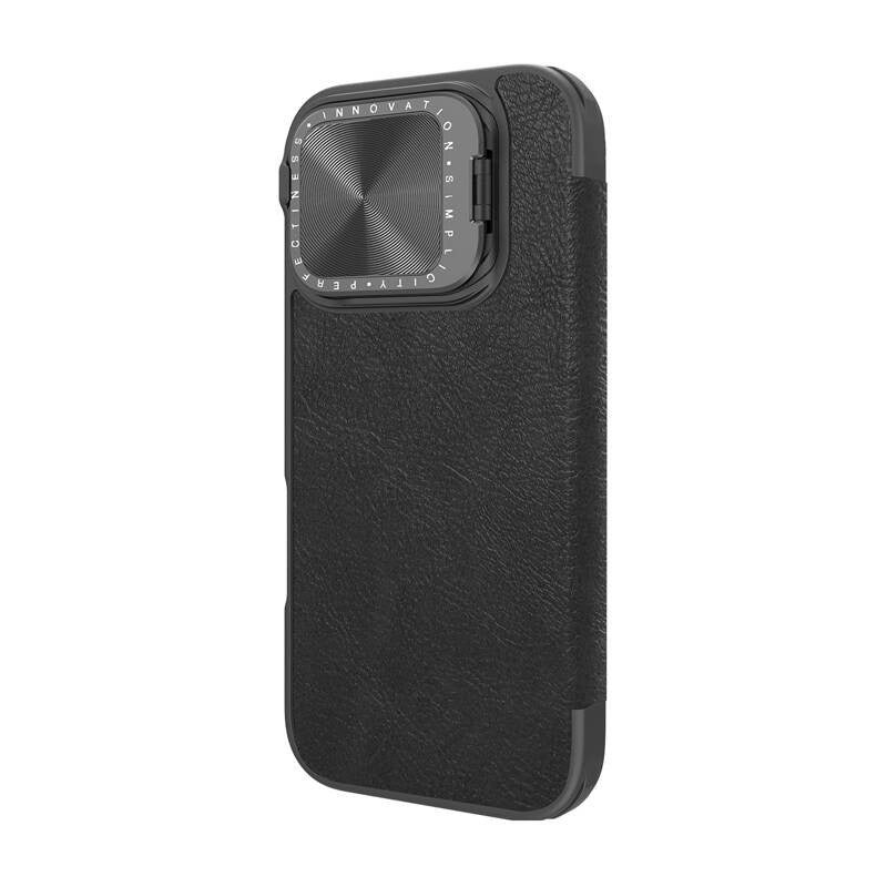 Etui Nillkin Qin Prop Leather iPhone 16 (sort)