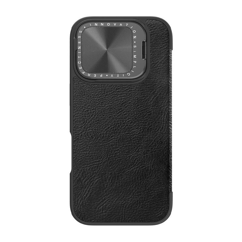 Etui Nillkin Qin Prop Leather iPhone 16 (sort)