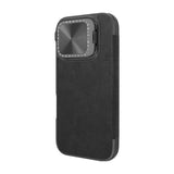 Etui Nillkin Qin Prop Leather iPhone 16 (sort)