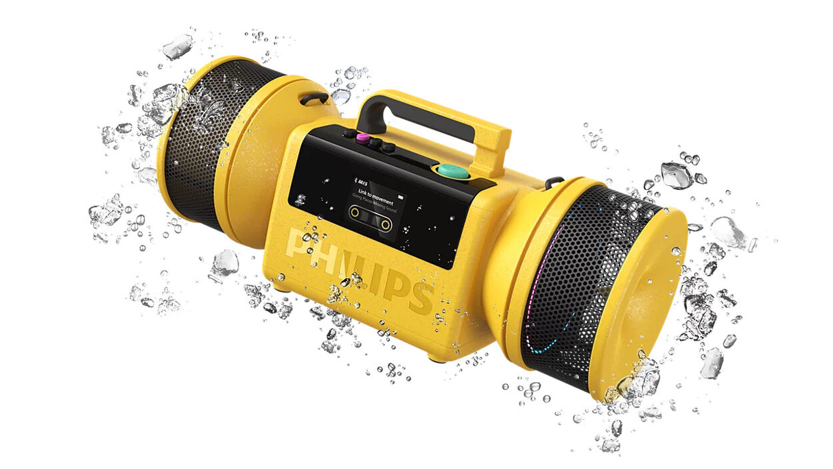 Philips The Tube Bærbar stereohøjttaler Gul 140 W