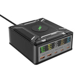 Blitzwolf BW-S28 260W, 2xUSB-A, 3xUSB-C, 15W trådløs oplader (sort)