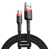 Baseus Cafule Cable CAMKLF-B91 USB-A / micro USB 2.4A 1 m - sort og rød