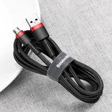 Baseus Cafule Cable CAMKLF-B91 USB-A / micro USB 2.4A 1 m - sort og rød