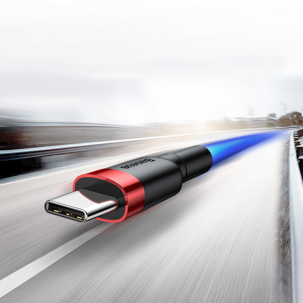Baseus Cafule USB-A / USB-C QC 3.0 3A Cable 0.5 m - Black and Red