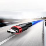Baseus Cafule USB-A / USB-C QC 3.0 3A Cable 0.5 m - Black and Red