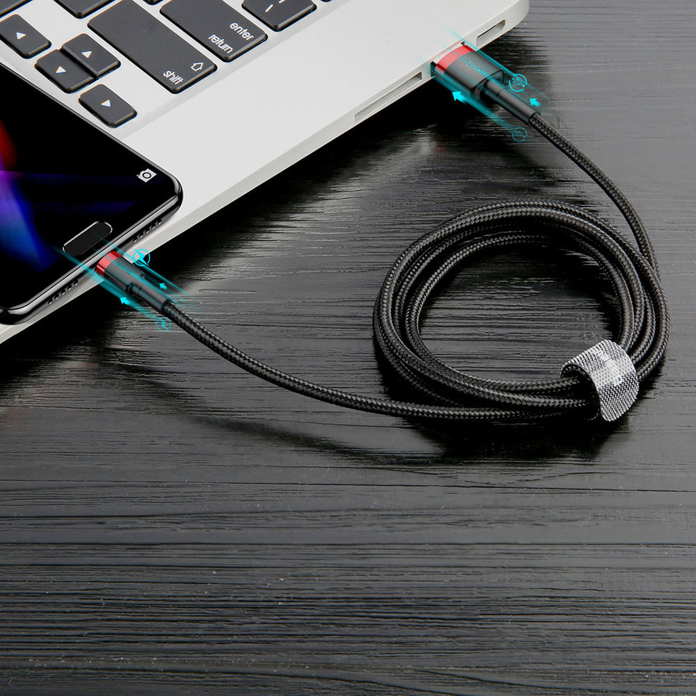 Baseus Cafule USB-A / USB-C QC 3.0 3A Cable 0.5 m - Black and Red