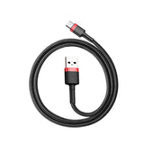 Baseus Cafule USB-A / USB-C QC 3.0 3A Cable 0.5 m - Black and Red
