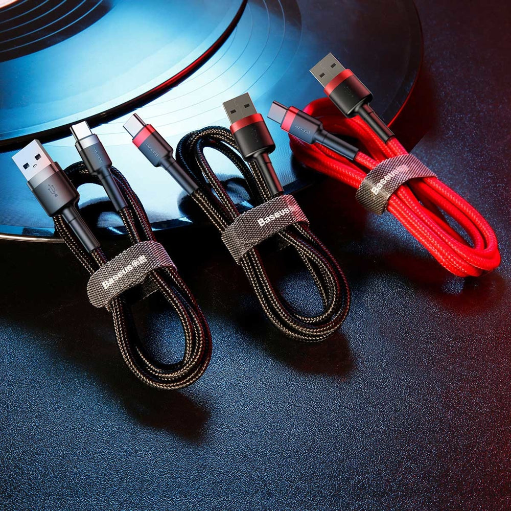 Baseus Cafule USB-A / USB-C QC 3.0 3A Kabel 1 m - Rød