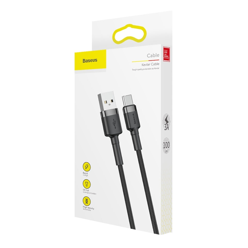 Baseus Cafule USB-A / USB-C QC 3.0 3A Cable 1 m - Black and Gray