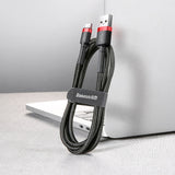 Baseus Cafule USB-A / USB-C QC 3.0 3A Cable 1 m - Black and Red